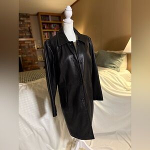 Worthington Genuine Soft Lambskin Leather Trench Coat M